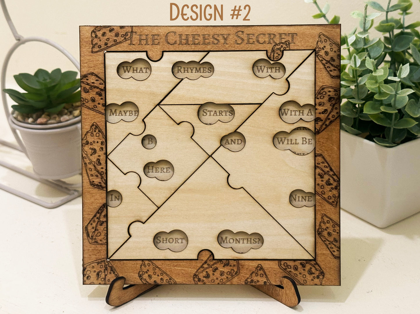 Pregnancy Announcement Wooden puzzle with baby reveal riddle second custom  design option
