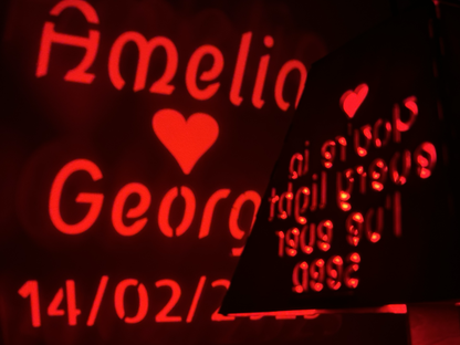 Personalised Message Projection Table Lamp