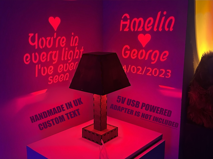 Personalised Message Projection Table Lamp