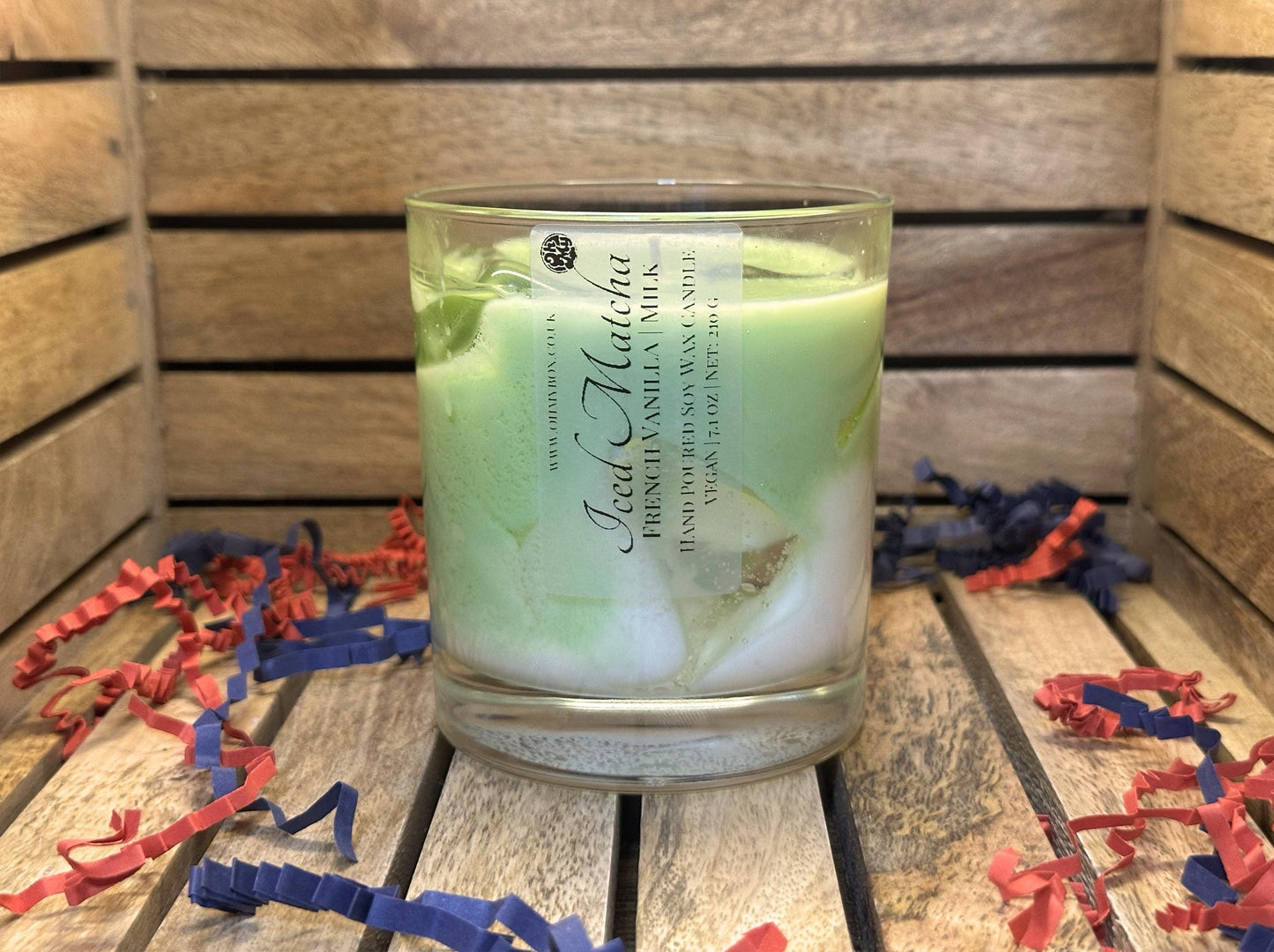 Iced Matcha Latte Luxury Candle | Personalized Engraved Lid | Hand-poured Vegan Soy Wax |