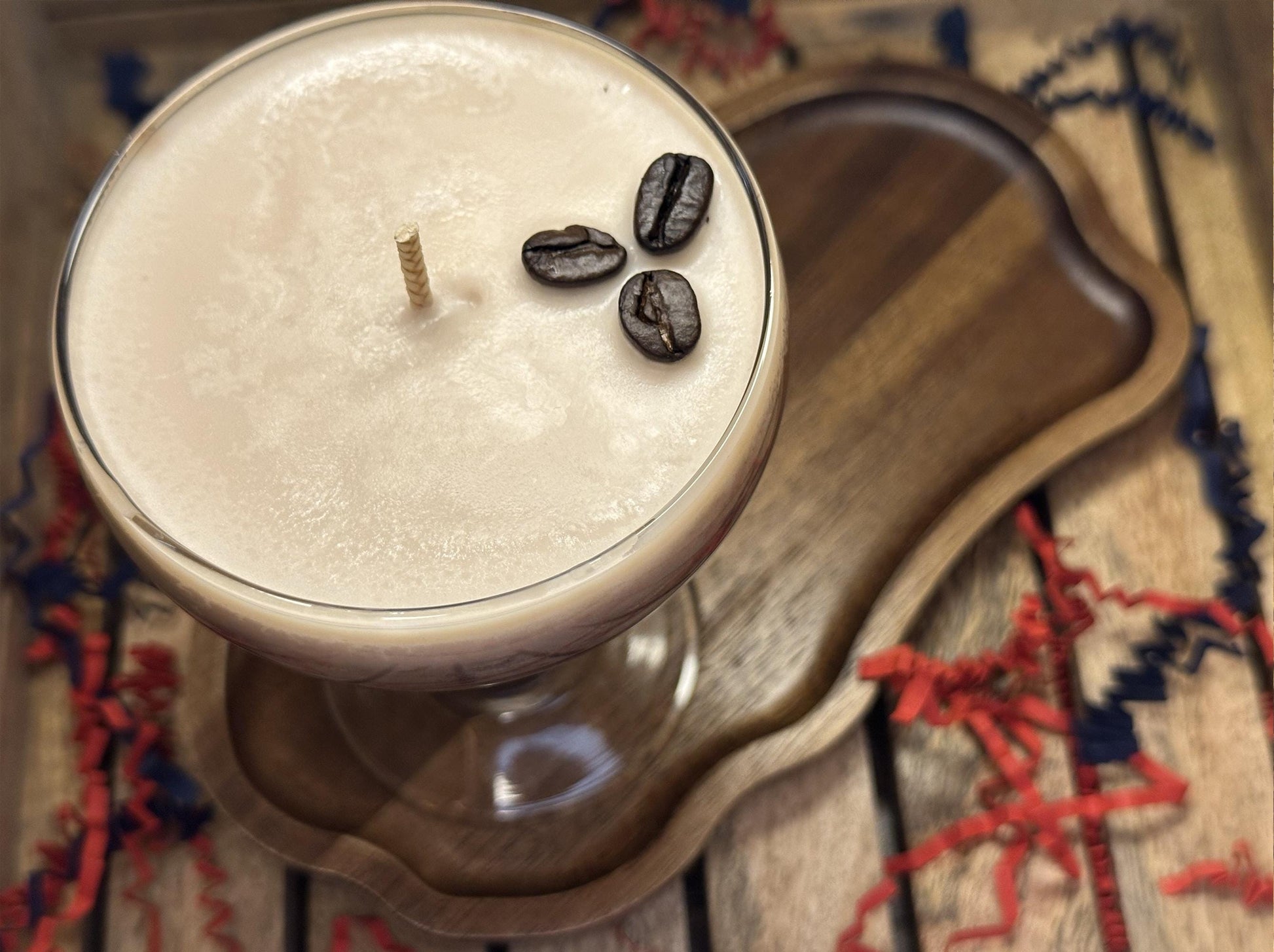 Espresso Martini Cocktail Luxury Candle | Miniature Reusable Cocktail Glass | Hand-poured Vegan Soy Wax |