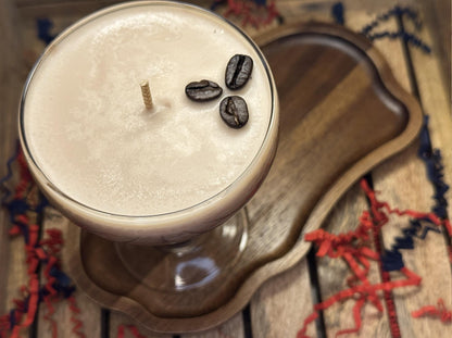 Espresso Martini Cocktail Luxury Candle | Miniature Reusable Cocktail Glass | Hand-poured Vegan Soy Wax |