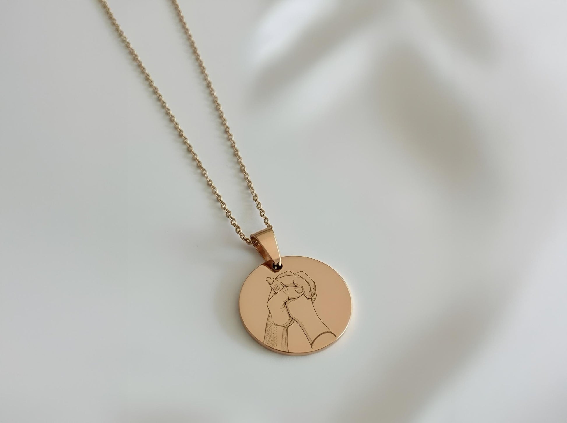 Personalized Photo and Text Necklace | Minimalist Pendant Gift for Her | Couple Jewelry for Anniversary