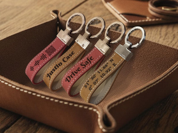 Personalised Leather Keychain | Name, Date, Coordinates or Any Text Engraved