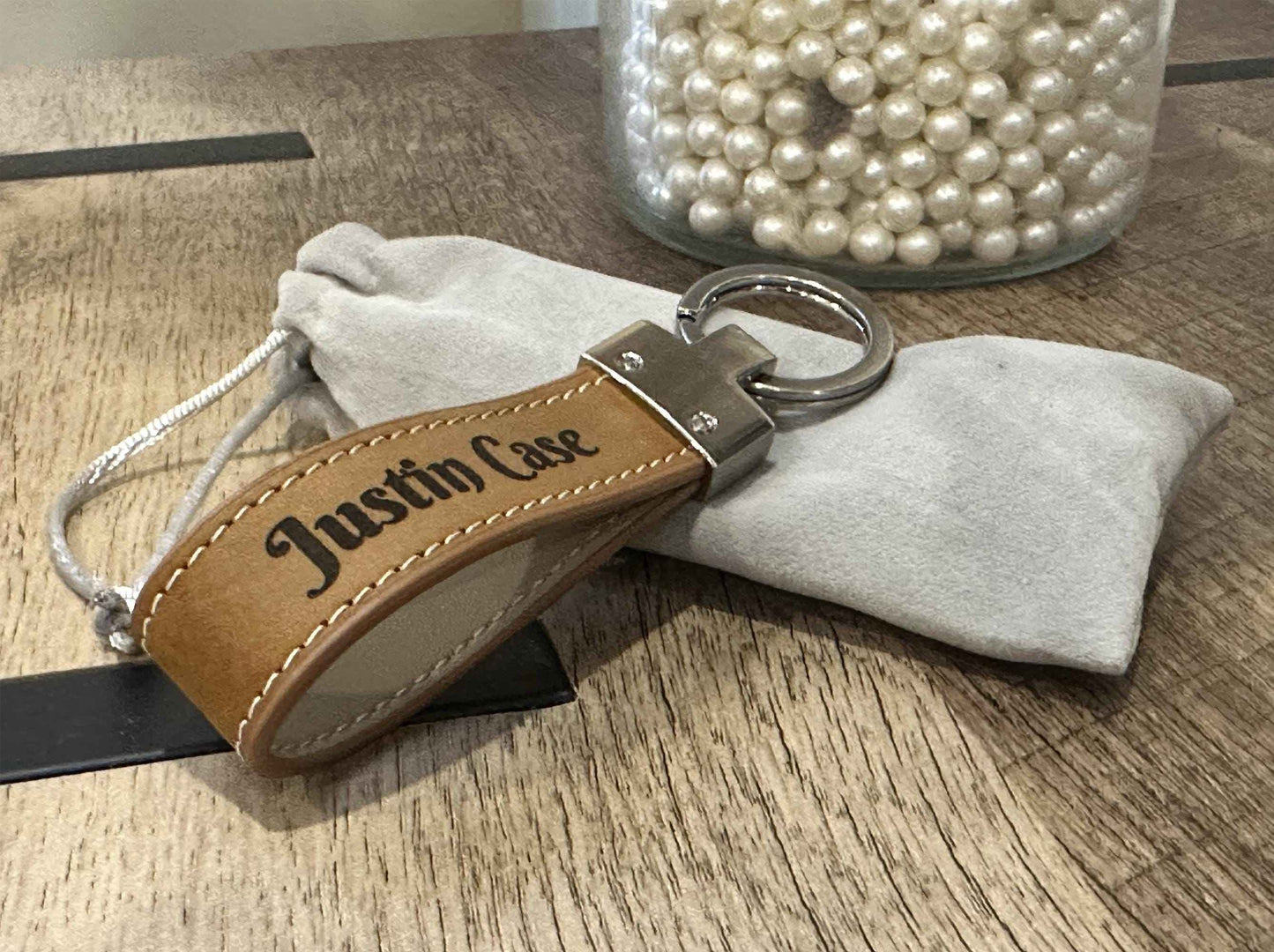 Personalised Leather Keychain | Name, Date, Coordinates or Any Text Engraved