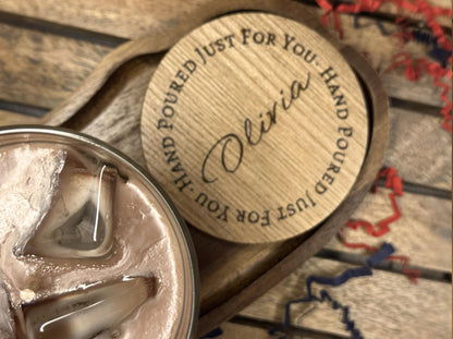 Iced Latte Luxury Candle | Personalized Engraved Lid | Hand-poured Vegan Soy Wax |