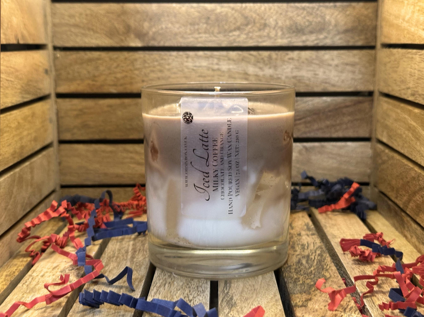 Iced Latte Luxury Candle | Personalized Engraved Lid | Hand-poured Vegan Soy Wax |