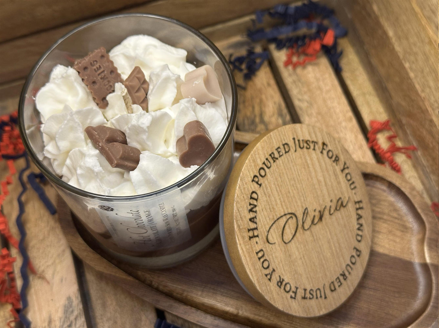 Hot Chocolate Luxury Candle | Personalized Engraved Lid | Hand-poured Vegan Soy Wax |