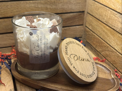 Hot Chocolate Luxury Candle | Personalized Engraved Lid | Hand-poured Vegan Soy Wax |