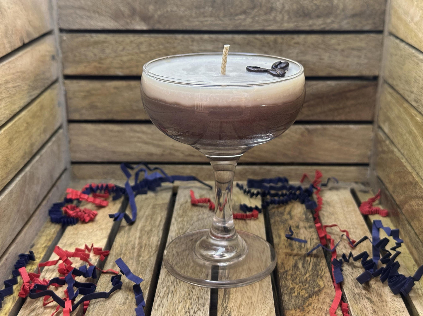 Espresso Martini Cocktail Luxury Candle | Miniature Reusable Cocktail Glass | Hand-poured Vegan Soy Wax |
