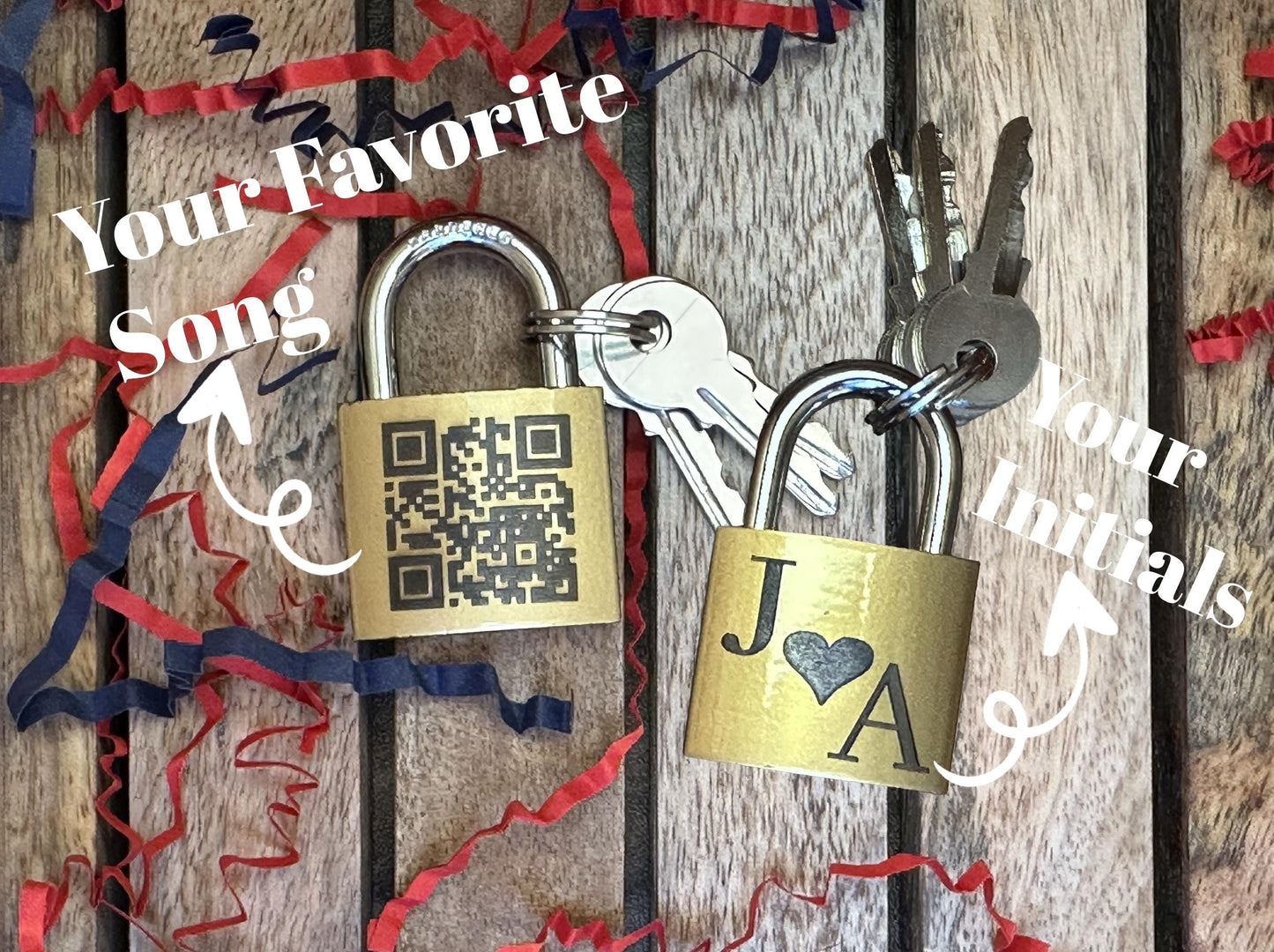 Personalized QR Code Love Lock, Engraved Metal Padlock, Anniversary Gift