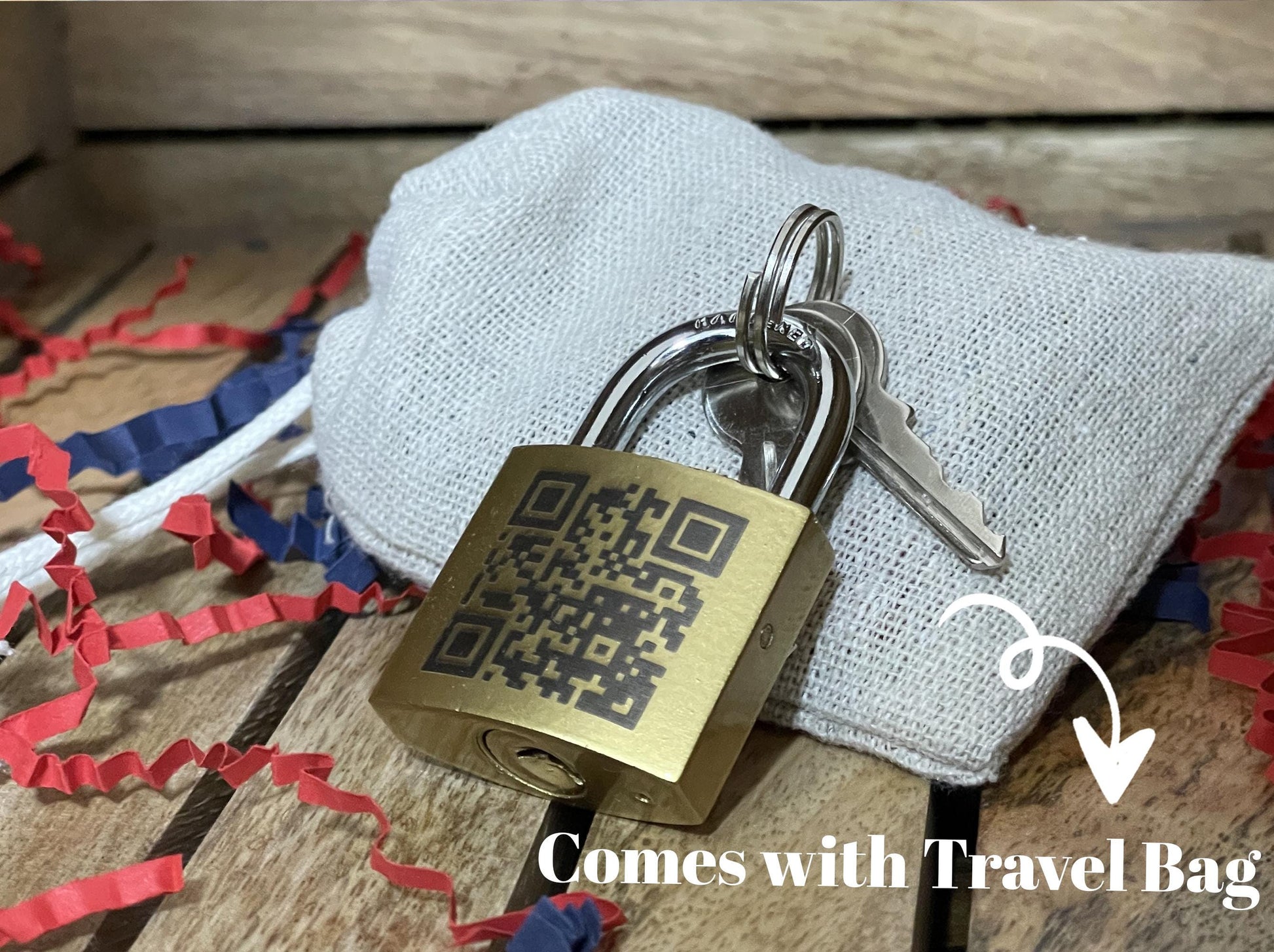 Personalized QR Code Love Lock, Engraved Metal Padlock, Anniversary Gift