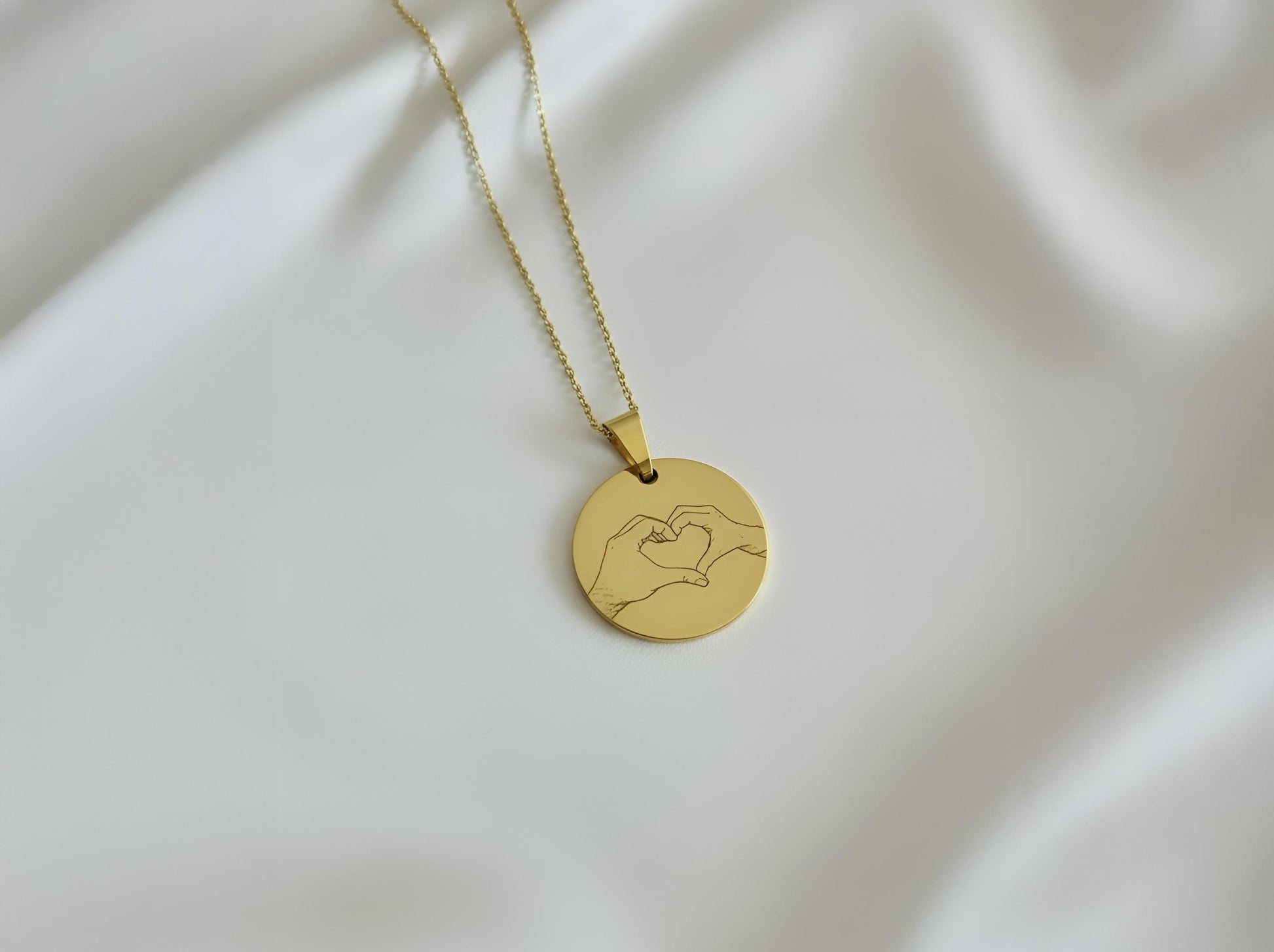 Personalized Photo and Text Necklace | Minimalist Pendant Gift for Her | Couple Jewelry for Anniversary