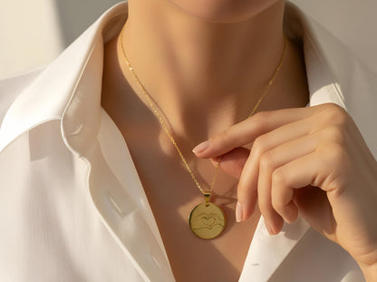 Personalized Photo and Text Necklace | Minimalist Pendant Gift for Her | Couple Jewelry for Anniversary