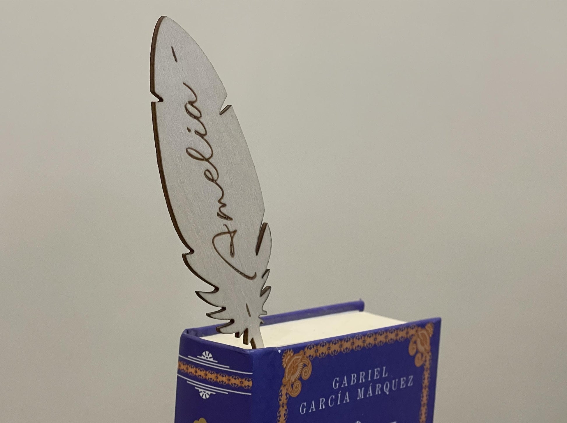 Personalized Wooden Feather Bookmark | Custom Name Engraved | Gift for Readers