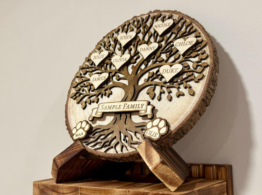 Family Tree Wood Slice Plaque