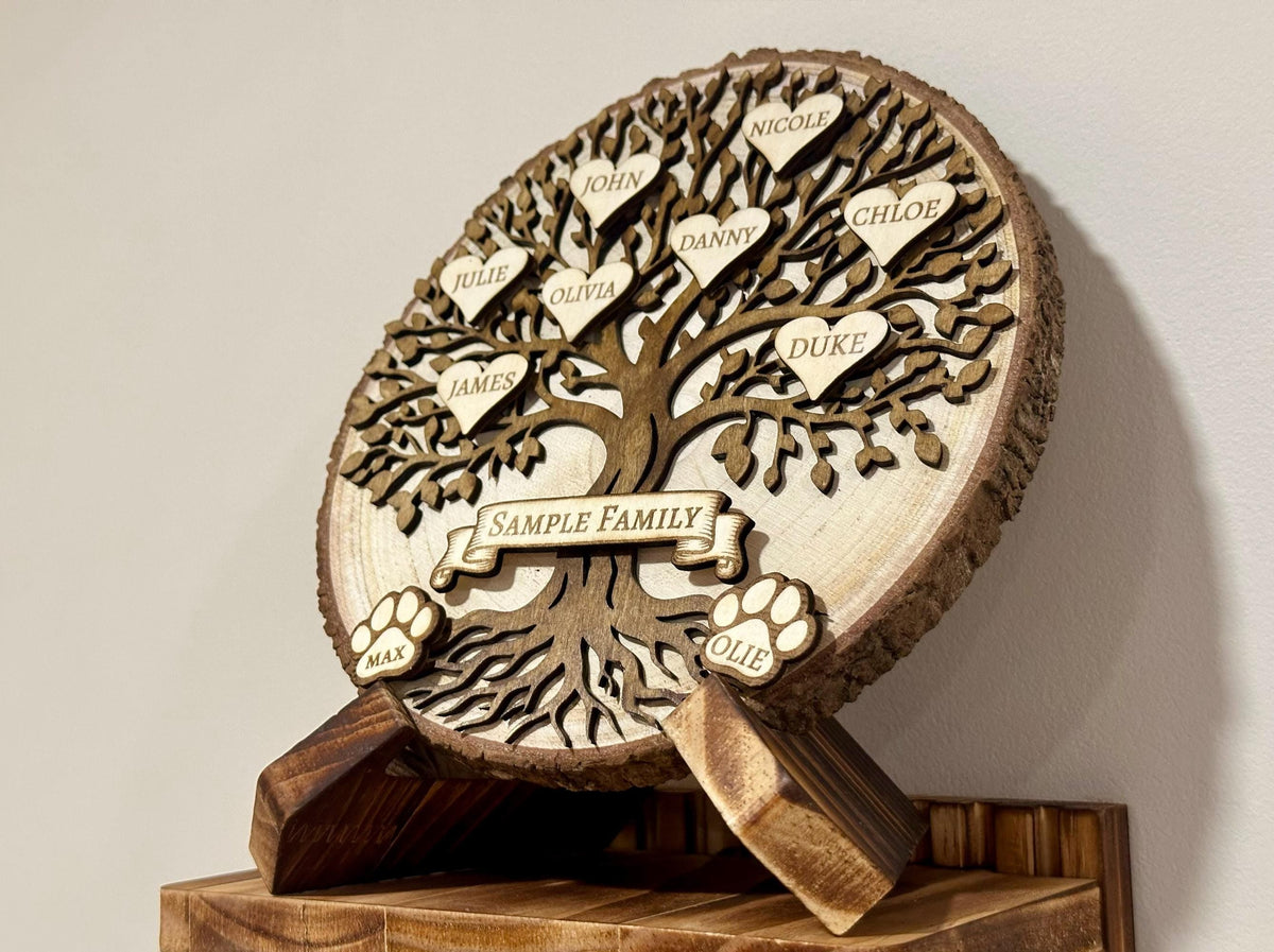 Family Tree Wood Slice Plaque