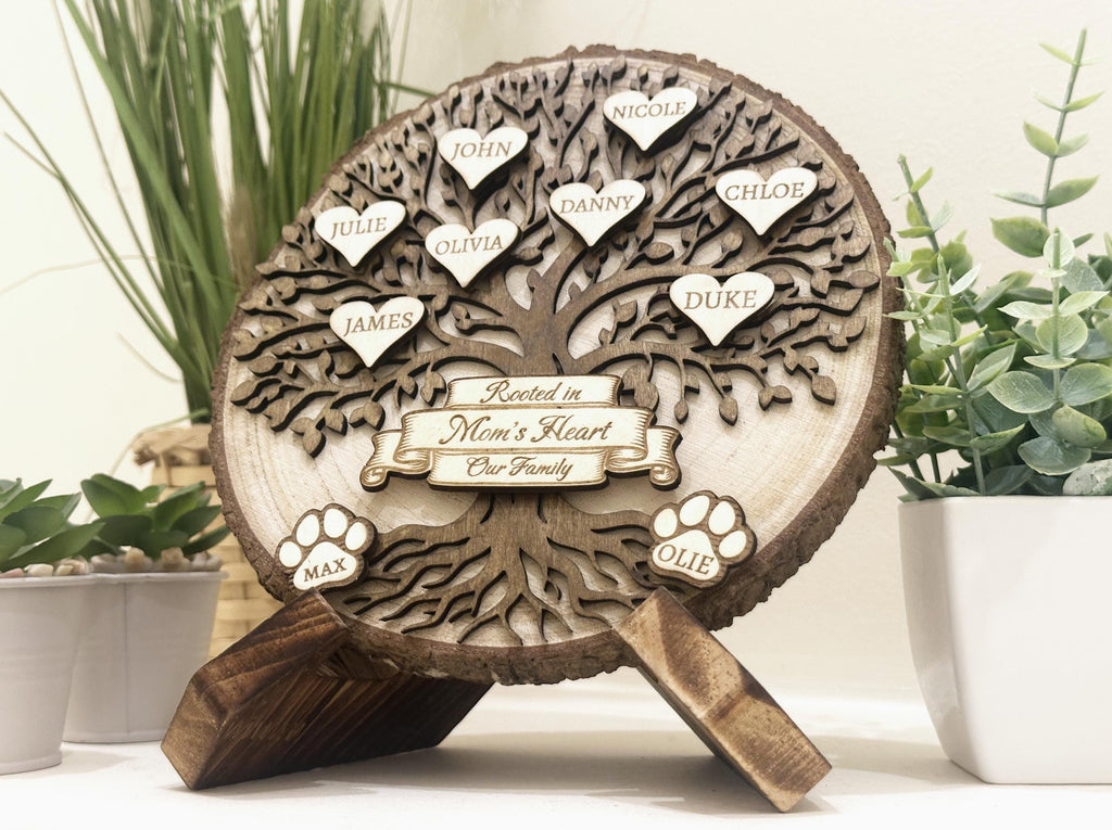 Family Tree Wood Slice Plaque