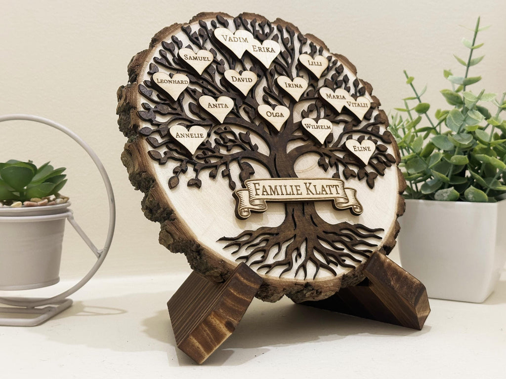 Family Tree Wood Slice Plaque