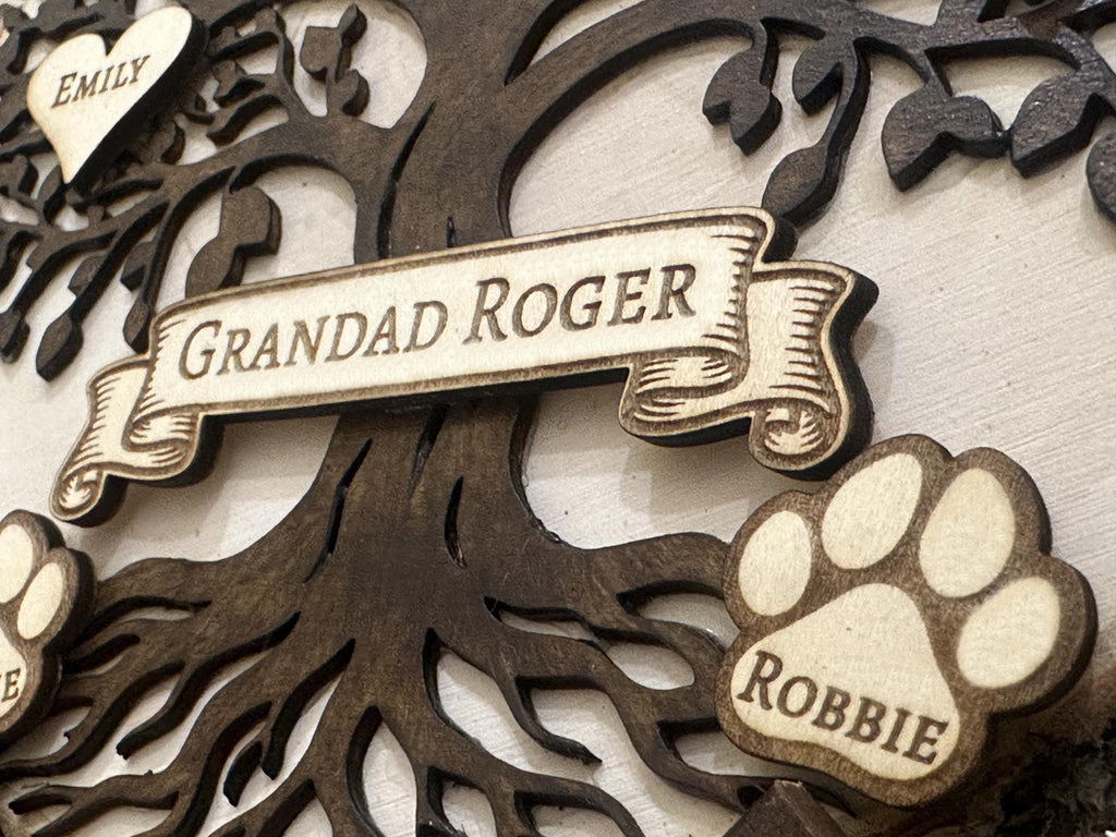 Family Tree Wood Slice Plaque
