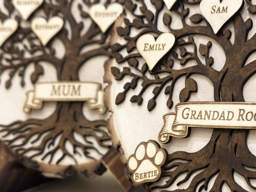 Family Tree Wood Slice Plaque
