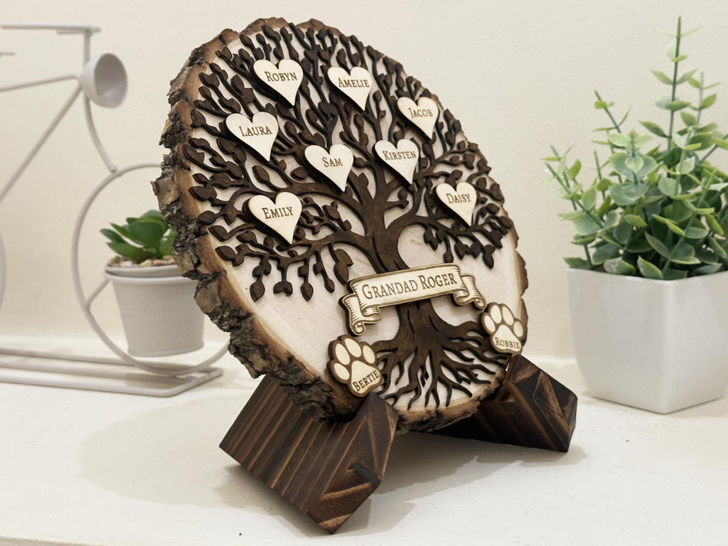 Family Tree Wood Slice Plaque