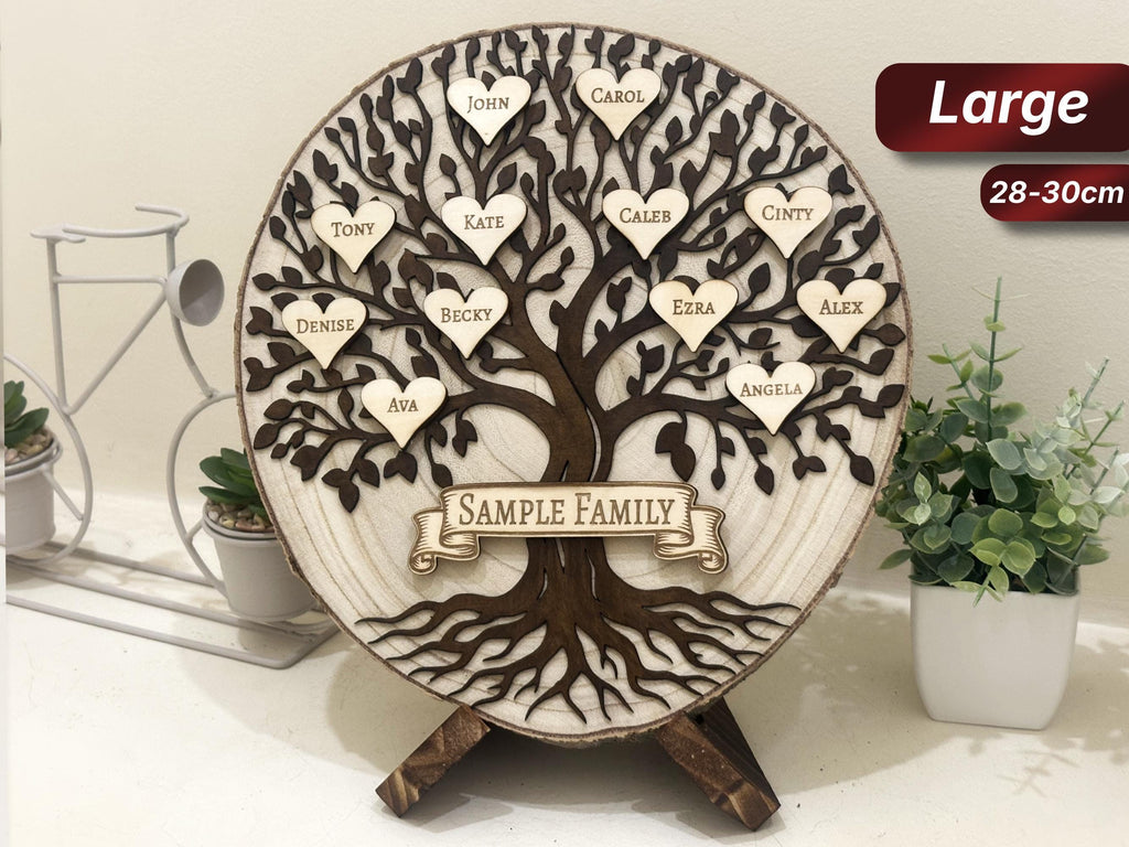 Family Tree Wood Slice Plaque