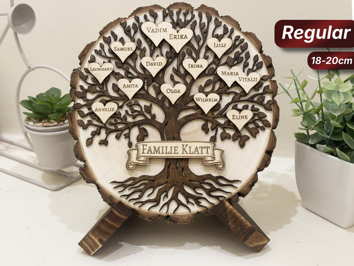 Family Tree Wood Slice Plaque
