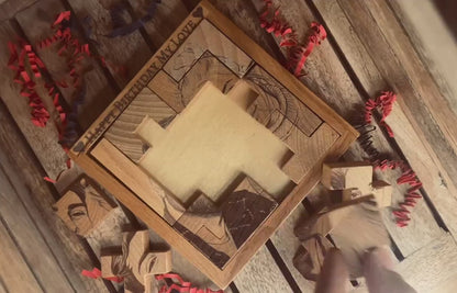Custom Engraved Wooden Photo Puzzle | Personalized Wood Portrait Video