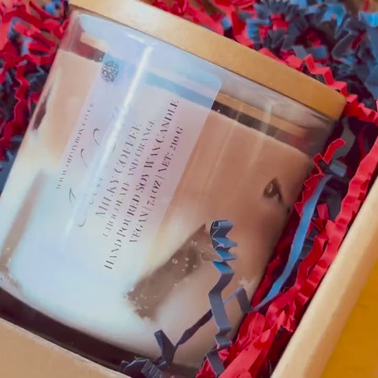 Iced Latte Scented Candle Set | Engraved Lid, Vegan Soy Wax