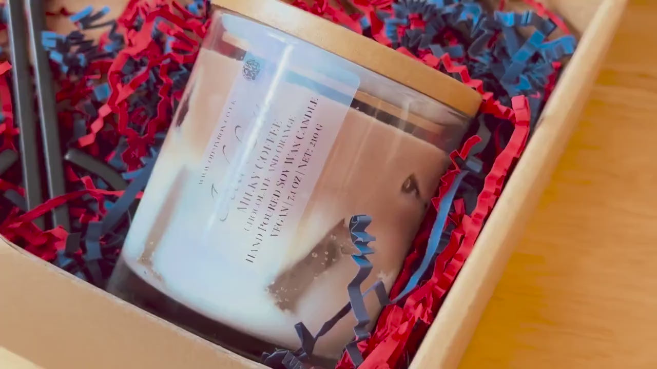 Iced Latte Scented Candle Set | Engraved Lid, Vegan Soy Wax