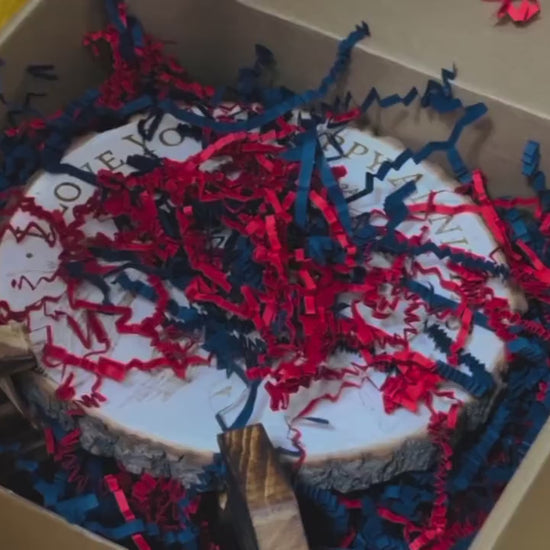 Custom Engraved Wood Slice | Rustic Handmade Pine Wood Keepsake  | Personalized Photo & Text