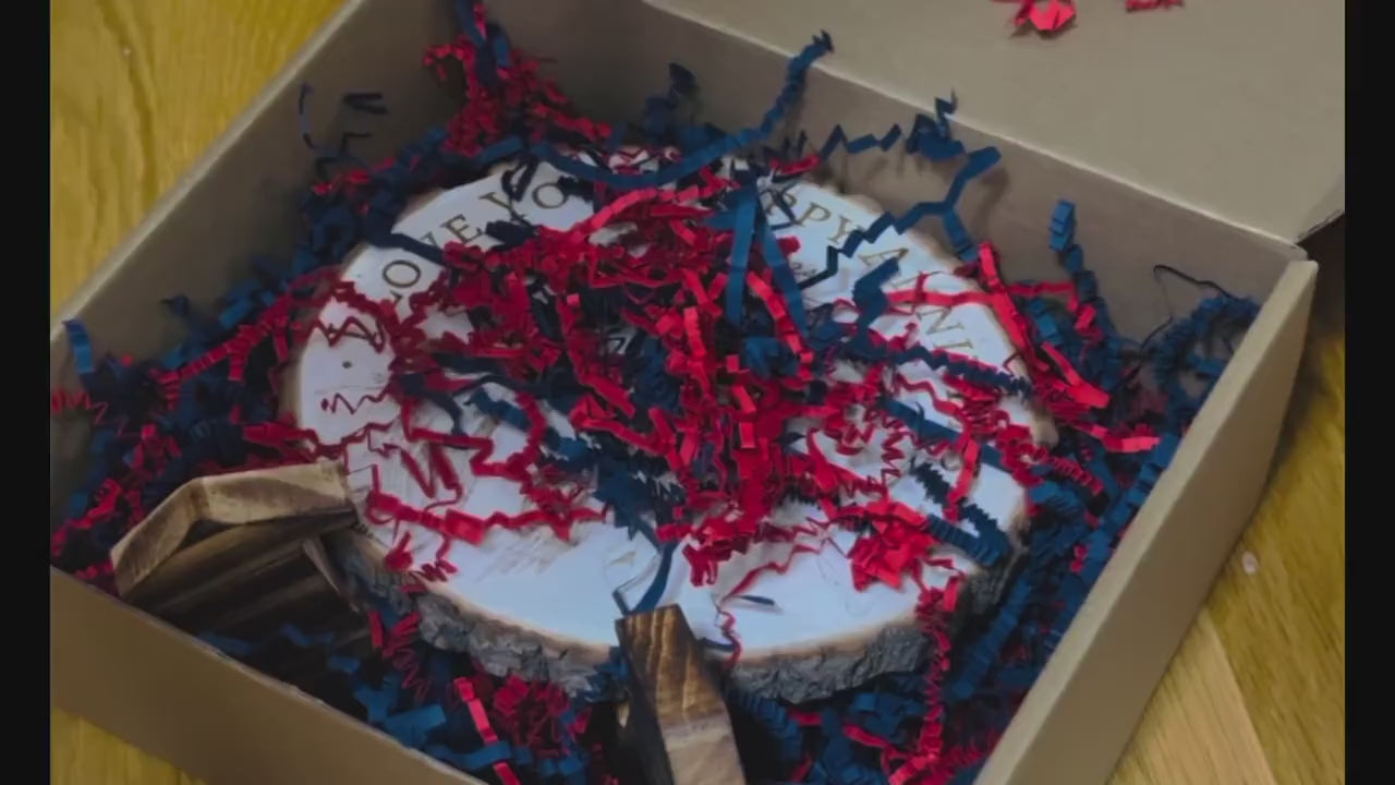 Custom Engraved Wood Slice | Rustic Handmade Pine Wood Keepsake  | Personalized Photo & Text