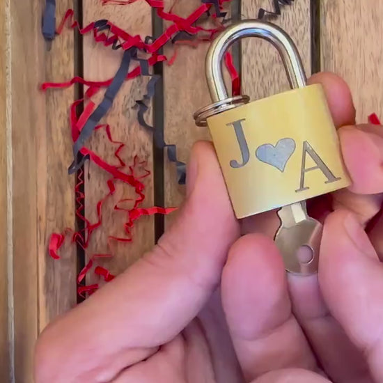 Personalized QR Code Love Lock, Engraved Metal Padlock, Anniversary Gift