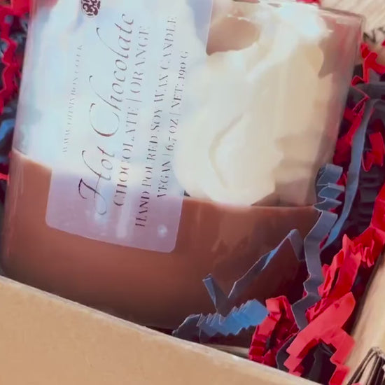 Hot Chocolate Vegan Soy Wax Candle | Personalized Engraved Lid