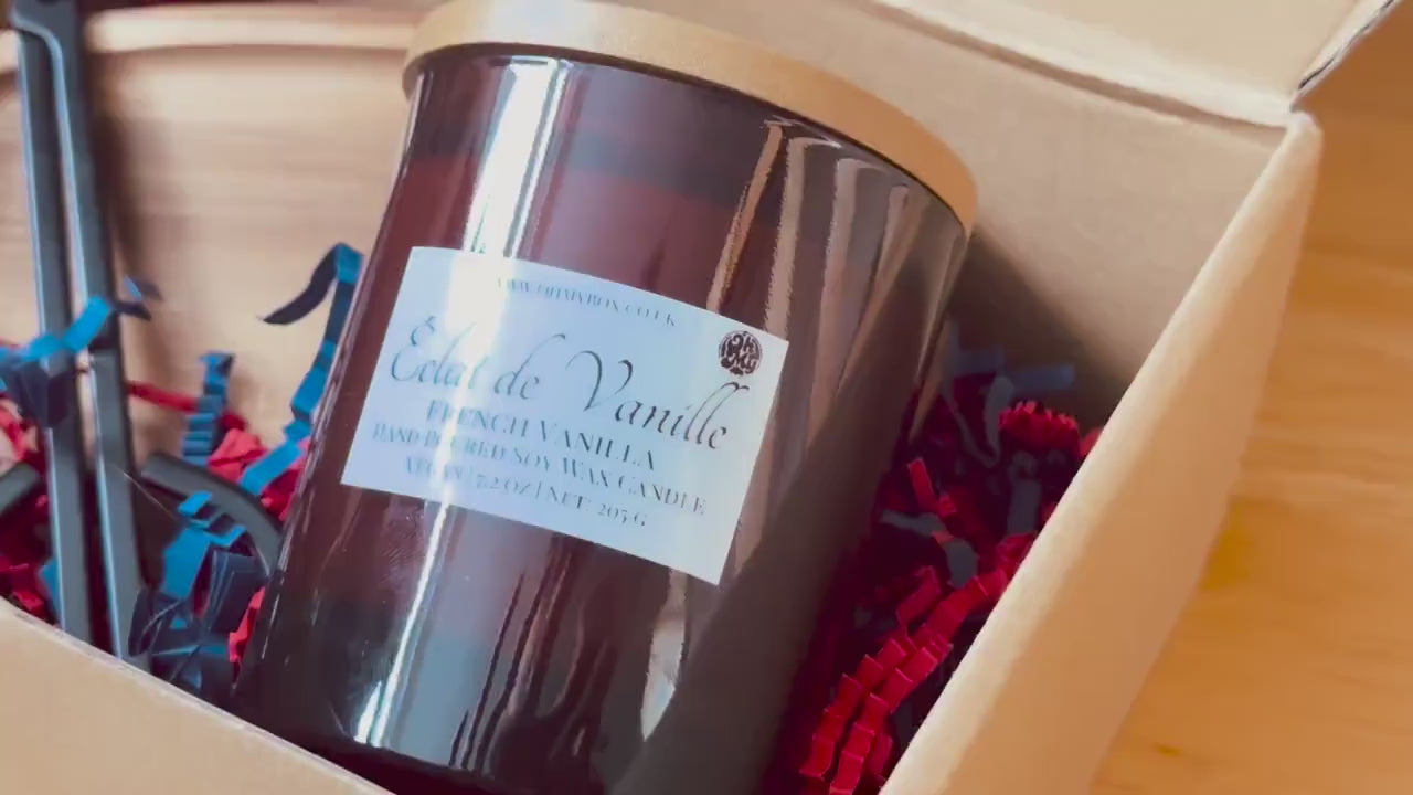 Personalized French Vanilla Soy Wax Candle Set | Engraved Lid